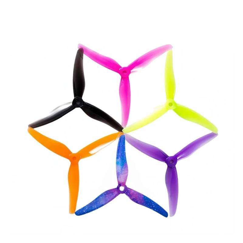 For 2 Paar/4 Stück 51433 5 Zoll 3 Impeller/3 Impeller Propeller Props CW CCW Brushless Motor FPV Propeller FPV Racing Drone(2pairs 51433sky blue) von HGtAeW