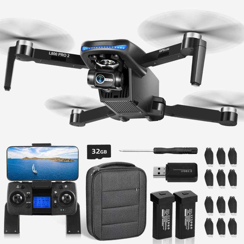 HHD GPS Drohne mit 3 Axis Gimbal 4K EIS Kamera, 5G WiFi Übertragung, EIS Technologie, Gimbal Kamera, 50 Minuten Flugzeit mit 2 Batterien, Brushless Motor, professionelle Drohne… von HHD