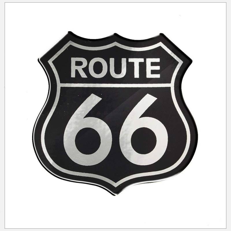 HHF Aufkleber 3D-Motorrad-Abziehbild-Aufkleber Die historische Route 66 Auto-Aufkleber Fall Indian VOD Big Dog Aufkleber (Farbe : Black Silver) von HHF-1