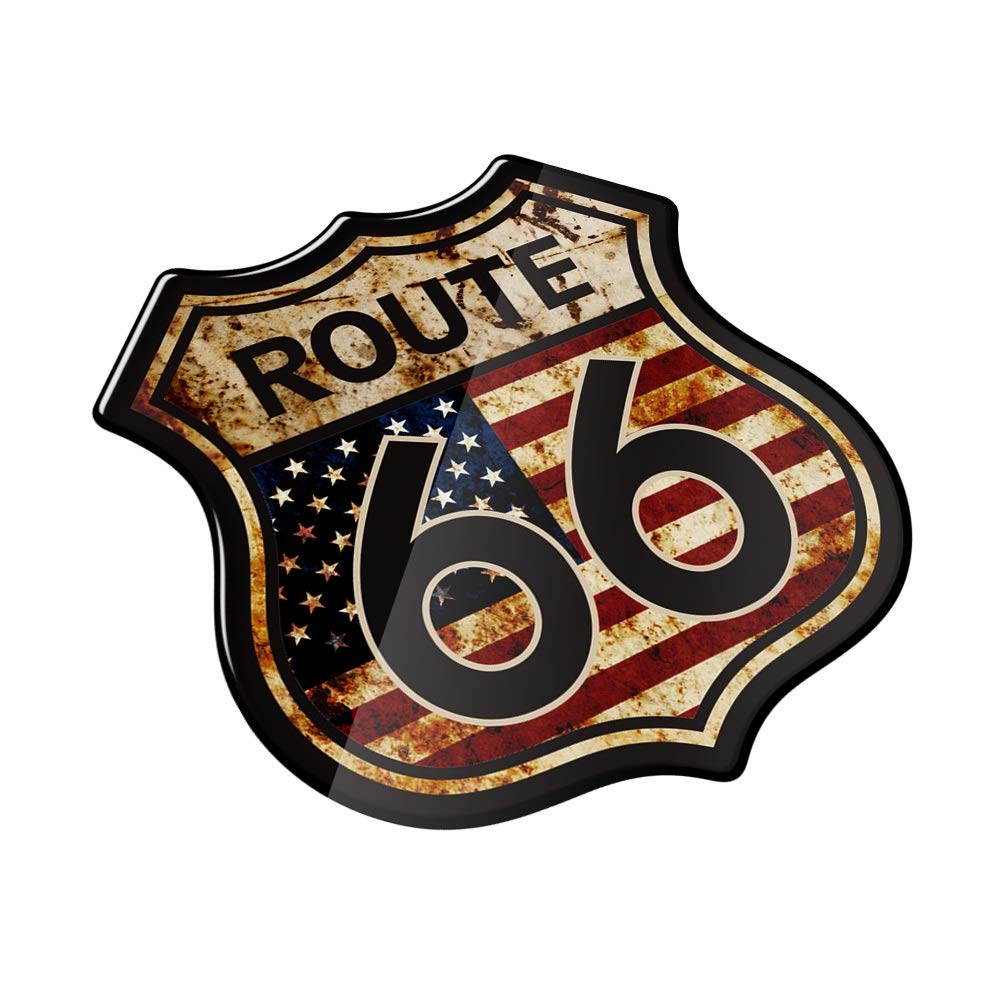 HHF Aufkleber 3D Sticker Amerika US Die historische Route 66 Aufkleber Fit for Motorrad und Autos (Farbe : Multi-Colored) von HHF-1