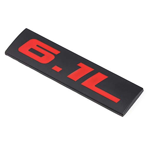 HHF Aufkleber Autoaufkleber Metall 6.0L 6.1L 6.2L 6.4L Energie-Emblem-Abzeichen Trunk Aufkleber for Universal Cars (Color Name : 6.1 Black Red) von HHF-1