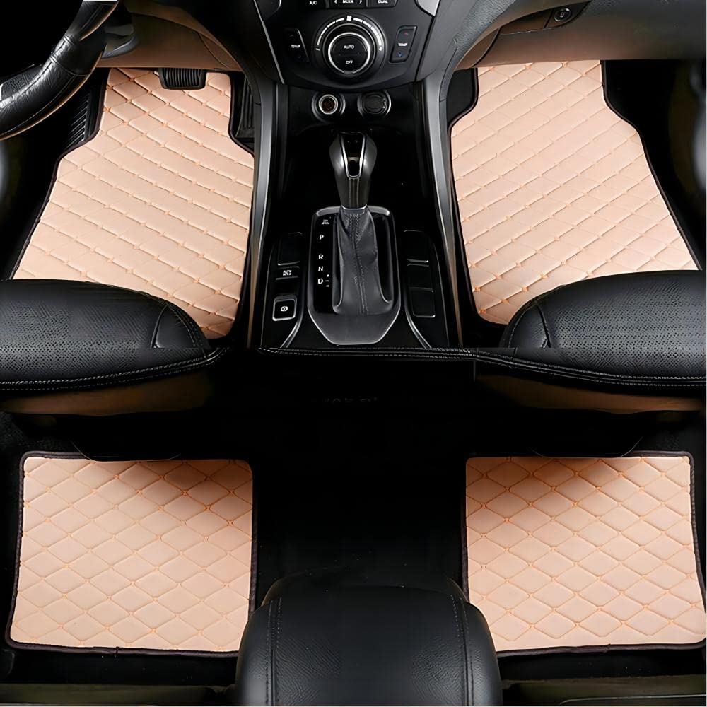 Auto Leder Fußmatten für Mercedes-Benz ML Class 2006-2015, Allwetter Wasserdichtem rutschfeste Verschleißfest Fußmatten Auto ZubehöR,Beige von HHFCL