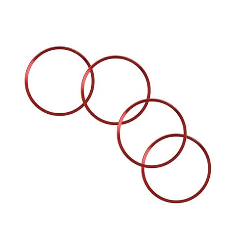 HIBEYO 4 Stück Aluminiumlegierung Auto Felgendeckel Ring Dekoration Passt für Audi A3 A4L A6L Q3 Q5 Radzierkappe Nabenkappe Radnabenkappe Nabendeckel Felgendeckel Alufelgen Ring Trim Autozubehör-Rot von HIBEYO