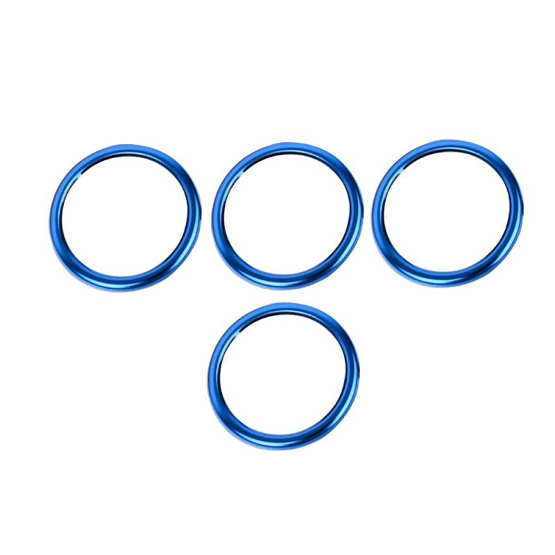 HIBEYO 4 Stück Aluminiumlegierung Auto Klimaanlage Ring Dekoration Passt für Audi A1 Klimaanlage Luftaustritt Air AC Vent Outlet Ring Lüftung Ringe Zierring Lüftungsschlitze Auslass Ring Trimm-Blau von HIBEYO