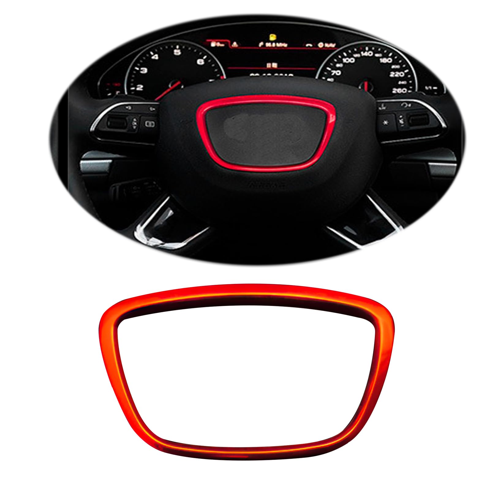 HIBEYO Auto Lenkrad Abdeckung Aufkleber passt für Audi A3 A4L A4L A6L Q3 Q5 35TFSI Q7 Aluminium lenkrad Logo Ring Sport Abdeckung Lenkrad Emblem Aufkleber Dekorative Innen Abziehbilder zubehör-Rot HIBEYO Auto Lenkrad Abdeckung Aufkleber passt für Audi A3 A4L A4L A6L Q3 Q5 35TFSI Q7 Aluminium lenkrad Logo Ring Sport Abdeckung Lenkrad Emblem Aufkleber Dekorative Innen Abziehbilder zubehör-Rot von HIBEYO