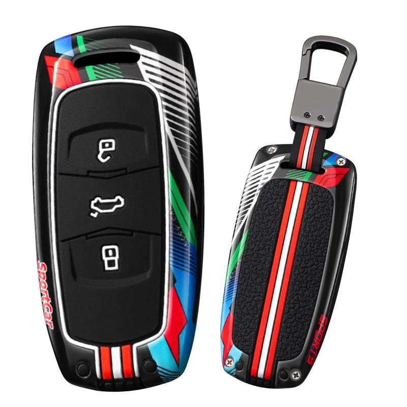 HIBEYO Autoschlüssel Hülle Nachtleuchtende Schlüsselgehäuse Passt für Geely Atlas Boyue Nl3 Ex7 Emgrand x7 Emgrandx7 SUV GT GC9 Borui Peotect Keyless Schutzhülle Schlüsselbox Schlüsseletui-A Schwarz von HIBEYO