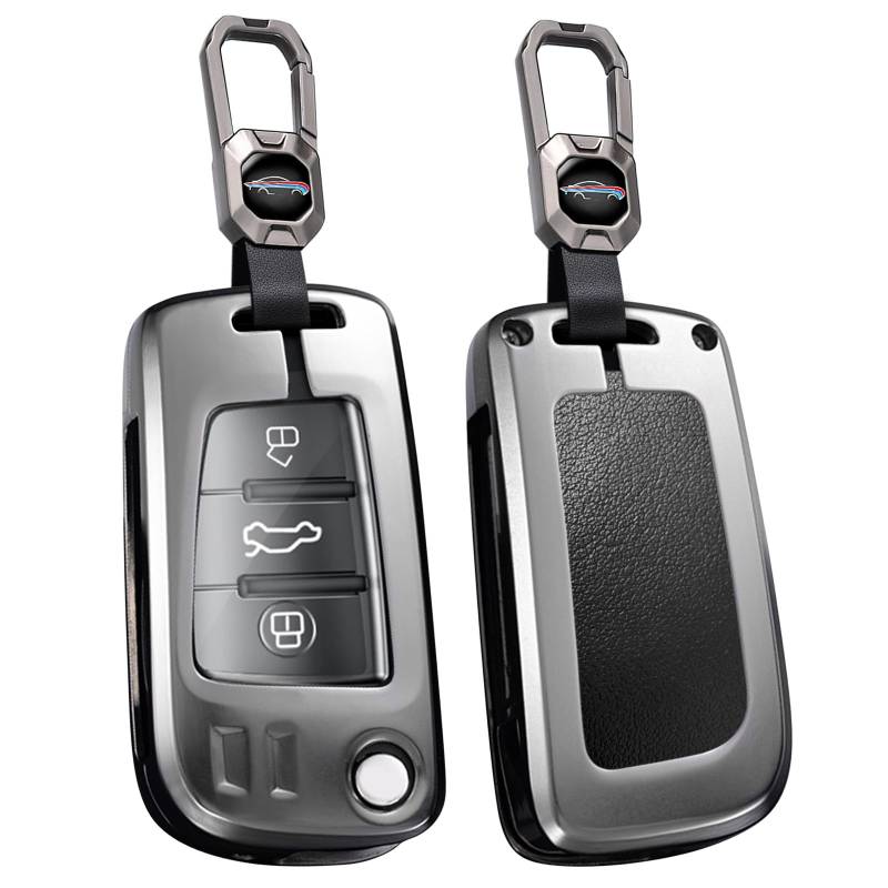 HIBEYO Autoschlüssel Hülle Passt für Chery Tiggo 2 3X E5 Cowin 5 3 AMULETT Eastar Arrizo M7 Fulwin 2 Flip Klapp Schutzhülle leder-Schlüsselgehäuse Schlüsselanhänger Fernschlüsselkasten Zubehör-Schwarz von HIBEYO