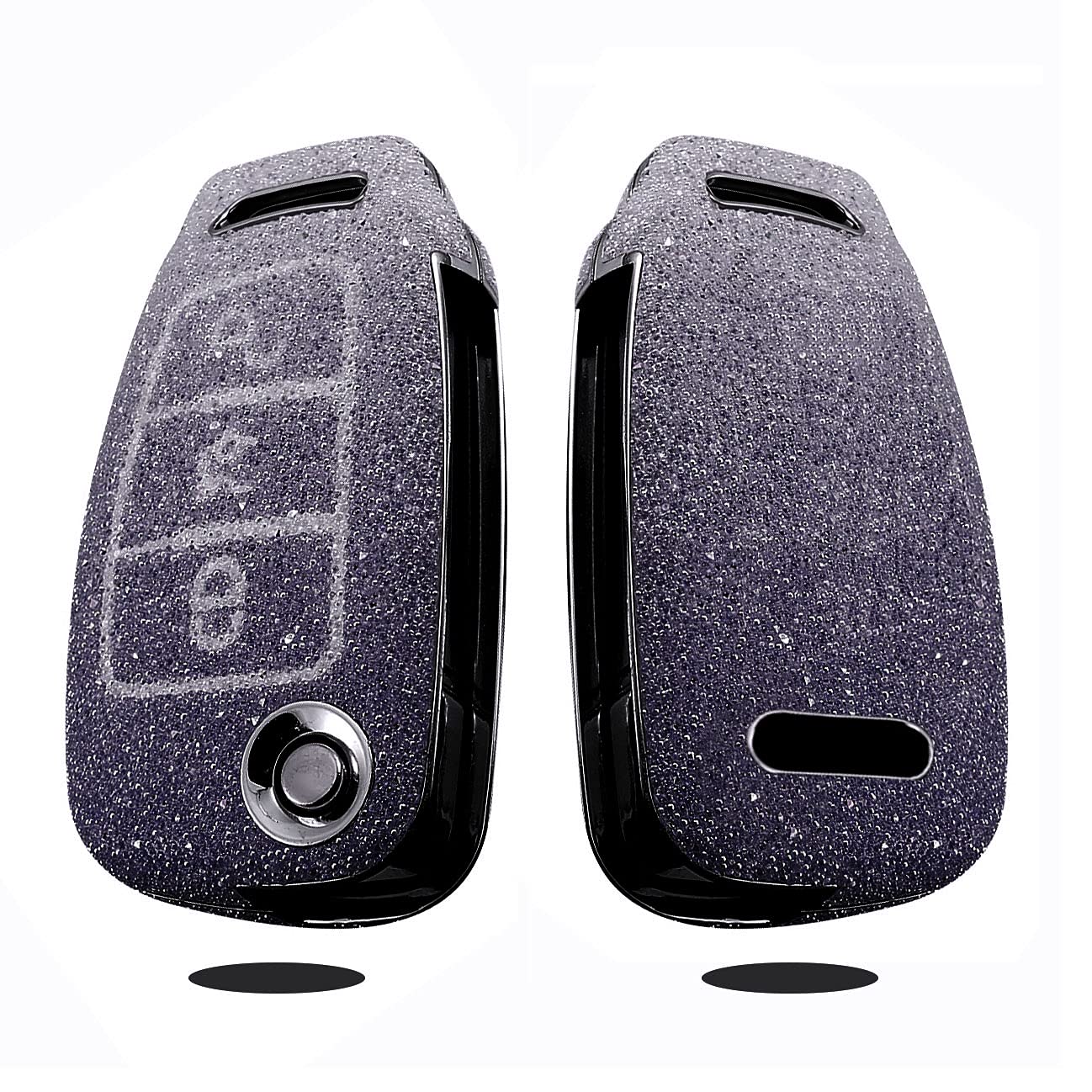 HIBEYO Smart Autoschlüssel Hülle passt für Audi Schutzhülle  Schlüsselanhänger für Audi A4 A5 A4L A6L A8 Q5 Q7 SQ5 RS4 TTS TT 3 Tasten  Schlüsselhülle