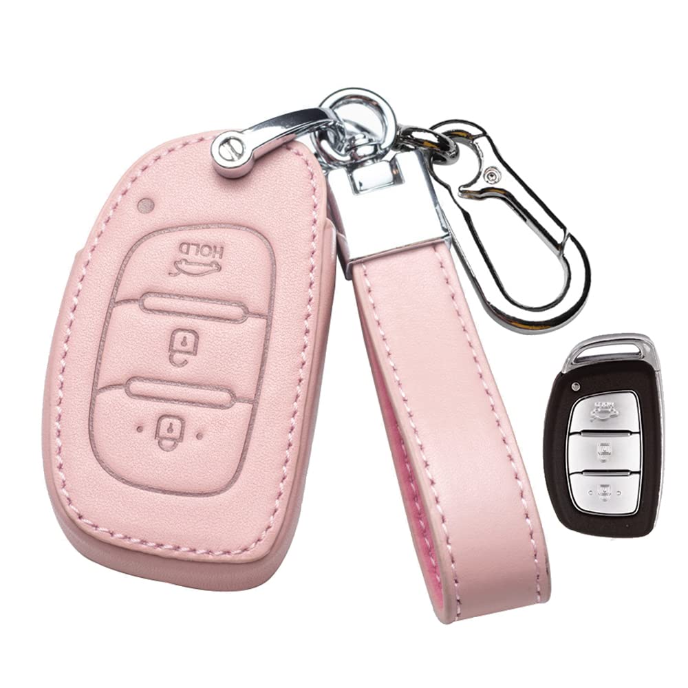 HIBEYO Autoschlüssel Hülle passt für Hyundai Schutzhülle Schlüsselhülle Cover Rindsleder für Hyundai IX20 IX30 IX35 IX45 Tucson Santa Fe Elantra Sonata Schlüsselbox mit Schlüsselanhänger-Rosa A HIBEYO Autoschlüssel Hülle passt für Hyundai Schutzhülle Schlüsselhülle Cover Rindsleder für Hyundai IX20 IX30 IX35 IX45 Tucson Santa Fe Elantra Sonata Schlüsselbox mit Schlüsselanhänger-Rosa A von HIBEYO