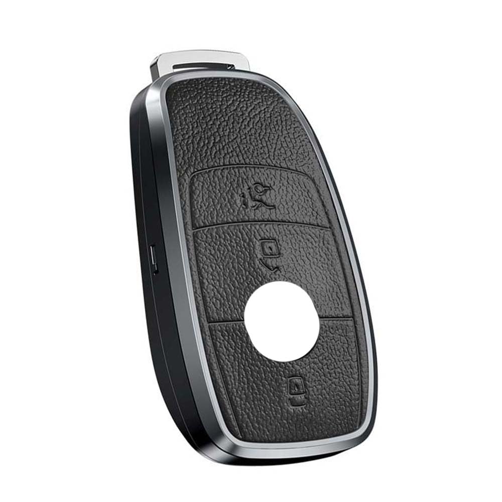 HIBEYO Smart Autoschlüssel Hülle Passt für Mercedes Schlüsselhülle Passt für Benz A C E S G GLS CLA Klasse S65 E43 E400 X167 E300 E320 AMG leder Schlüsselgehäuse Schlüsselanhänger Schlüsselbox-Schwarz von HIBEYO