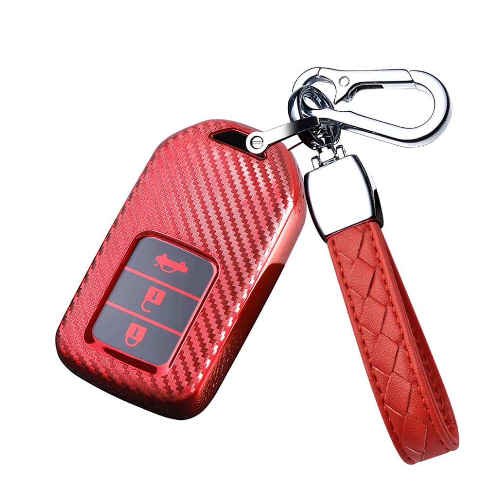 HIBEYO Smart Autoschlüssel Hülle Passt für Honda Schlüsselgehäuse Schutzhülle Fernbedienung Cover für CR-V Jazz Civic HR-V Accord Odyssey City Grace Schlüsselbox Schlüsselanhänger TPU 3 Tasten-Rot HIBEYO Smart Autoschlüssel Hülle Passt für Honda Schlüsselgehäuse Schutzhülle Fernbedienung Cover für CR-V Jazz Civic HR-V Accord Odyssey City Grace Schlüsselbox Schlüsselanhänger TPU 3 Tasten-Rot von HIBEYO