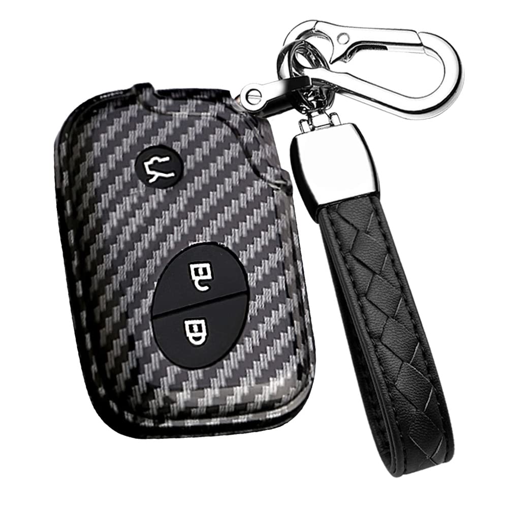 HIBEYO Smart Autoschlüssel Hülle passt für Lexus Kohlefaser Schutzhülle schlüsselhülle für Lexus GS is CT200H GX400 IS220 IS300C ES350 LS460 NX200 RX450h Fernbedienungen Schlüsseletui-3Tasten schwarz von HIBEYO