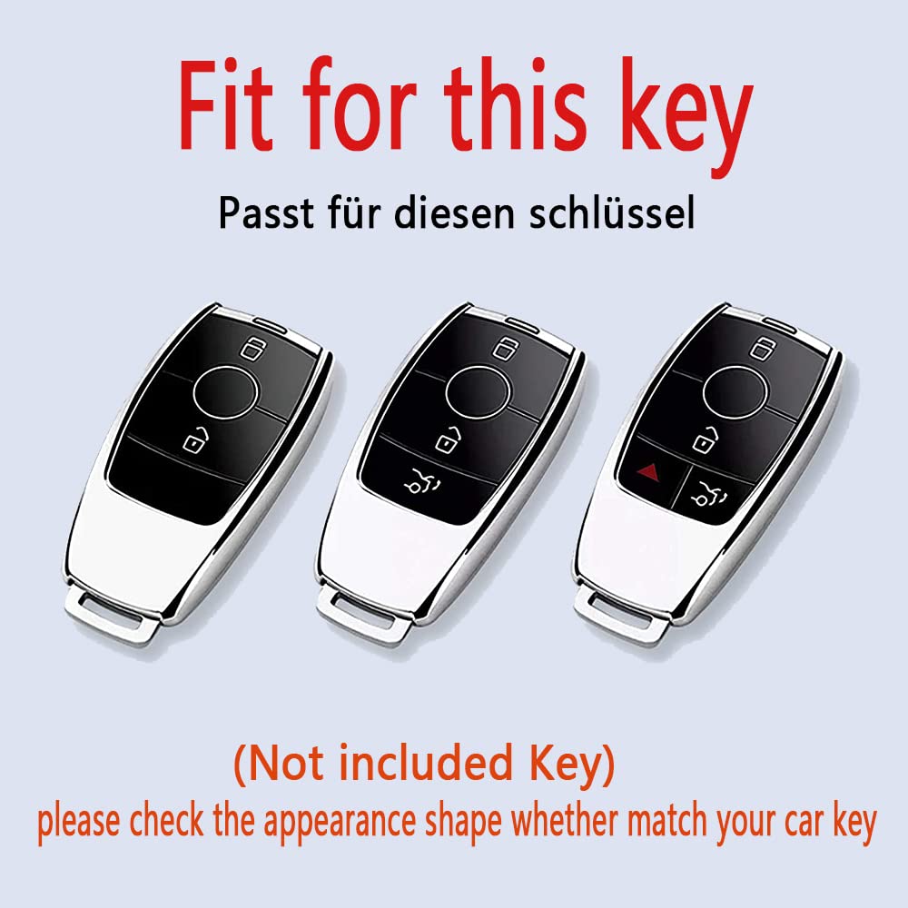 HIBEYO Smart Autoschlüssel Hülle passt für Mercedes E Klasse Schlüsselbox Cover TPU für Benz C-Klasse S Klasse CLA GLA GLC GLK AMG Schutzhülle Schlüssel hülle Funkschlüssel Schlüsselanhänger-Schwarz von HIBEYO