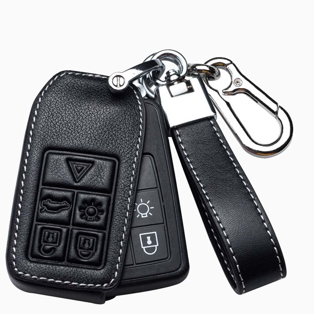 HIBEYO Smart Autoschlüssel Hülle passt für Volvo Schutzhülle Schlüsselhülle Cover Leder Passt für Volvo V40 V60 V70 V90 S80 XC60 XC70 T3 T4 T5 S60L S80L Funkschlüssel Schlüsselbun-5Tasten Schwarz HIBEYO Smart Autoschlüssel Hülle passt für Volvo Schutzhülle Schlüsselhülle Cover Leder Passt für Volvo V40 V60 V70 V90 S80 XC60 XC70 T3 T4 T5 S60L S80L Funkschlüssel Schlüsselbun-5Tasten Schwarz von HIBEYO