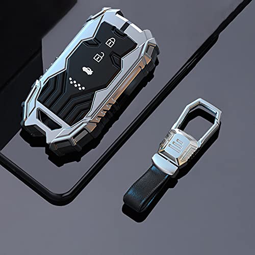 HIBEYO Smart Schlüsselgehäuse passt für Honda Autoschlüssel Hülle Schlüsselhülle Cover für Civic CR-V Jazz HR-V Odyssey City Grace Schlüsselschutz Etui Schlüssel Fernbedienung Zinklegierung-Silber A von HIBEYO