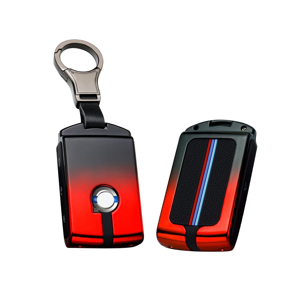 HIBEYO Smart schlüsselhülle passt für Volvo Autoschlüssel Hülle Schlüsselbox Schutzhülle für Volvo S80 S90 XC40 XC90 V90 V70 C30 Schlüsselgehäuse Schlüsselbund Zinklegierung Abdeckung zubehör-Rot von HIBEYO