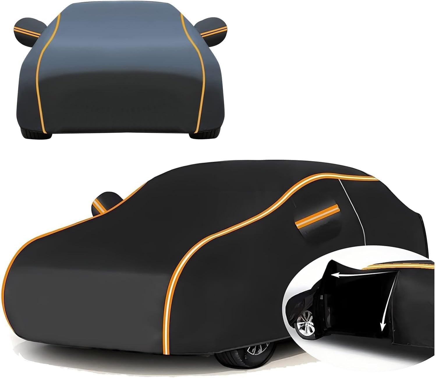 Auto Abdeckplane für Dacia Duster Jogger Sandero,Staubdicht Atmungsaktiv UV-beständig Autoabdeckung Mit Nachtreflexionsstreifen langlebige Autoabdeckung,D/Black/Yellow Auto Abdeckplane für Dacia Duster Jogger Sandero,Staubdicht Atmungsaktiv UV-beständig Autoabdeckung Mit Nachtreflexionsstreifen langlebige Autoabdeckung,D/Black/Yellow von HIENHD