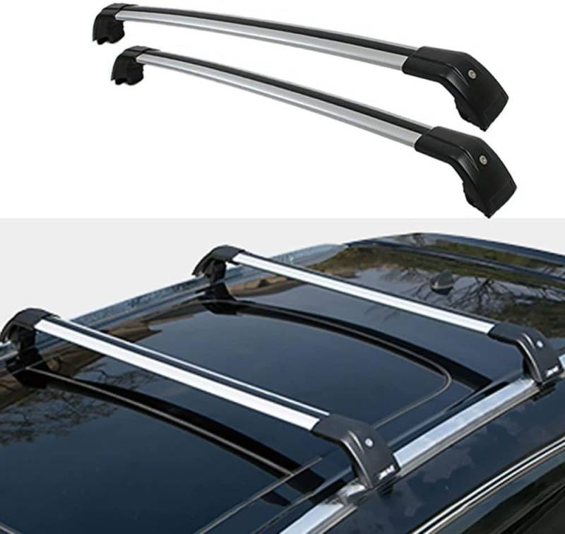 Auto Dachträger für BYD Yuan Plus/Atto 3 2022+,Hochwertig Aluminium LastenträGer Querträger,Hochstabile Dachgepäckträger RelingträGer ZubehöR,B Black and Silver von HIENHD