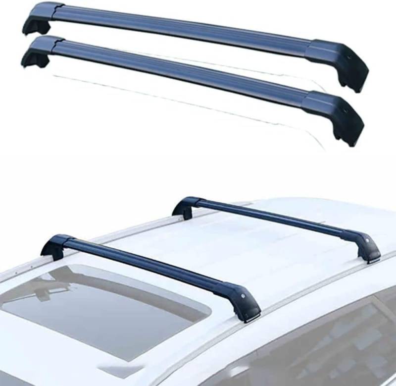 Auto Dachträger für Cross Golf 2006-2014,Hochwertig Aluminium LastenträGer Querträger,Hochstabile Dachgepäckträger RelingträGer ZubehöR,A Black von HIENHD