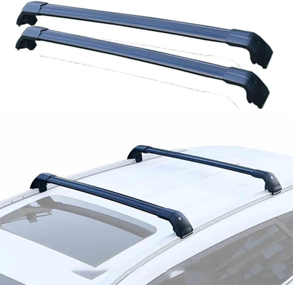 Auto Dachträger für Skoda Fabia Roof Railing 2015+,Hochwertig Aluminium LastenträGer Querträger,Hochstabile Dachgepäckträger RelingträGer ZubehöR,A Black Auto Dachträger für Skoda Fabia Roof Railing 2015+,Hochwertig Aluminium LastenträGer Querträger,Hochstabile Dachgepäckträger RelingträGer ZubehöR,A Black von HIENHD