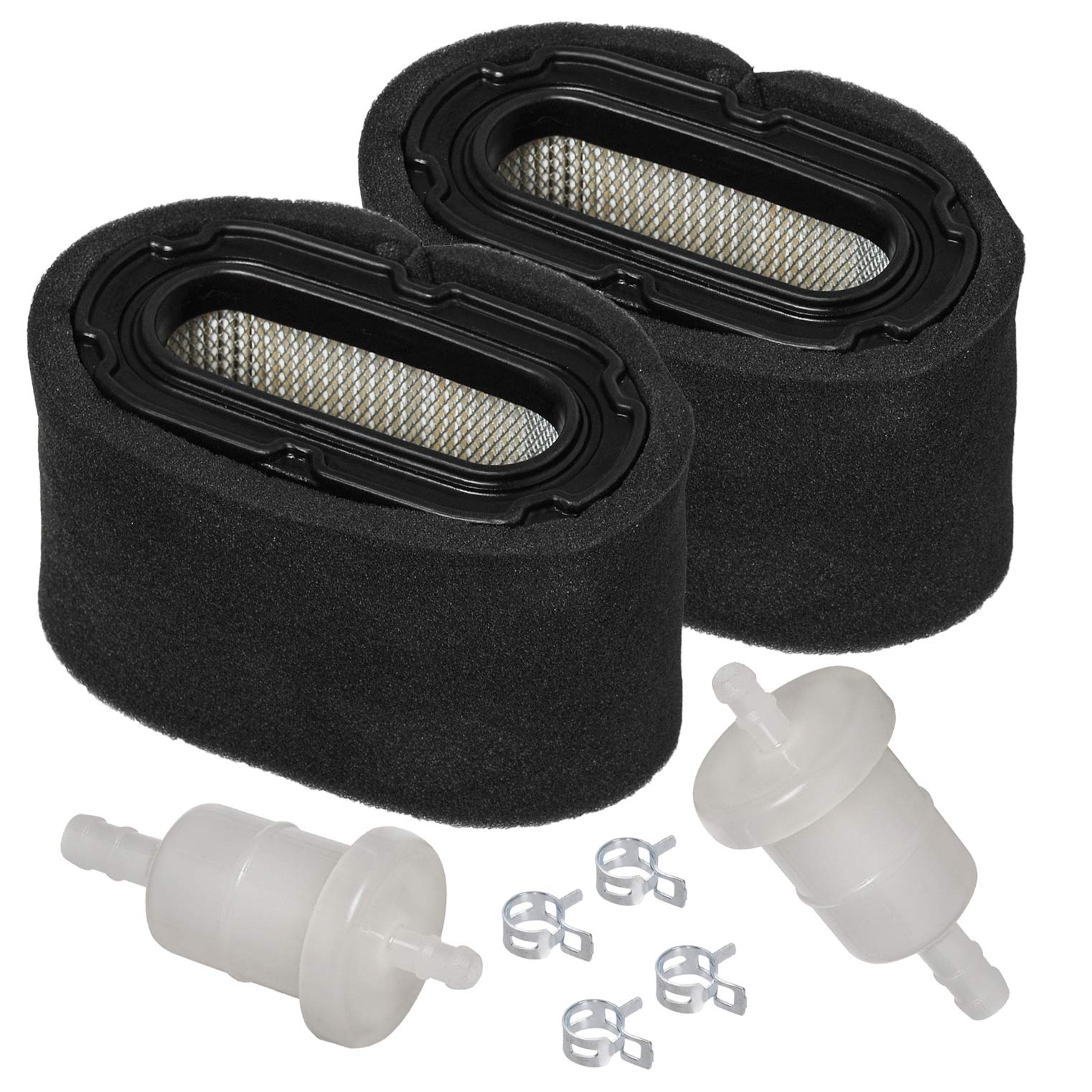 hifrom Set of Air Filter & Pre Filter with Fuel Filter Compatible with Honda GXV340 GXV390 11hp 13hp Replace 17211-ZF5-V01 17211-ZF5-V00, Lawn Mower Air Cleaner 2pcs von hifrom