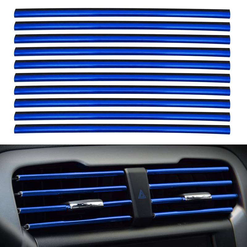 hifrom Auto Luftauslass Dekoration Streifen, 10 Stück, Auto Interior Decor Zubehör (Blau) von hifrom