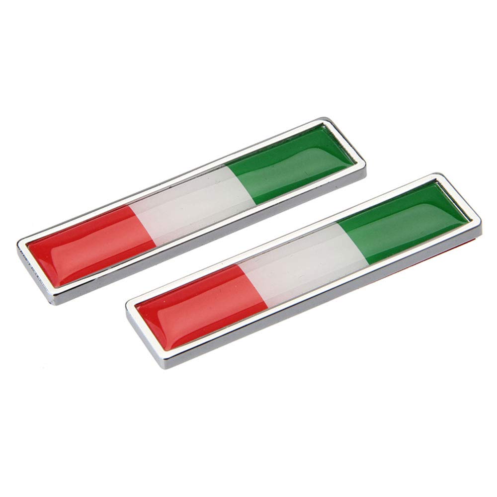 1 Para Italien Flagge 3D Metall Auto Körper Logo Auto Motorrad Persönlichkeit Dekoration Aufkleber Emblem Abzeichen von HIGGER