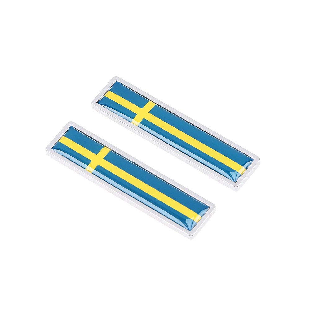 1 Para Schweden Flagge 3D Metall Auto Körper Logo Auto Motorrad Persönlichkeit Dekoration Aufkleber Emblem Abzeichen von HIGGER