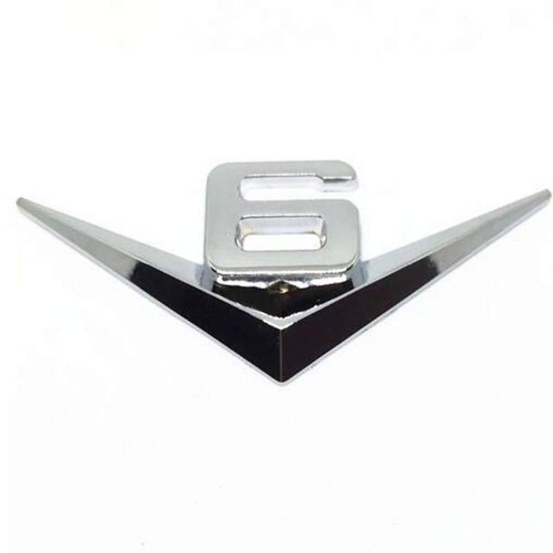 1 Stücke 3D Auto Logo Emblem V6 Metall Aufkleber Abzeichen Karosserie Aufkleber Für Auto von Lupsty