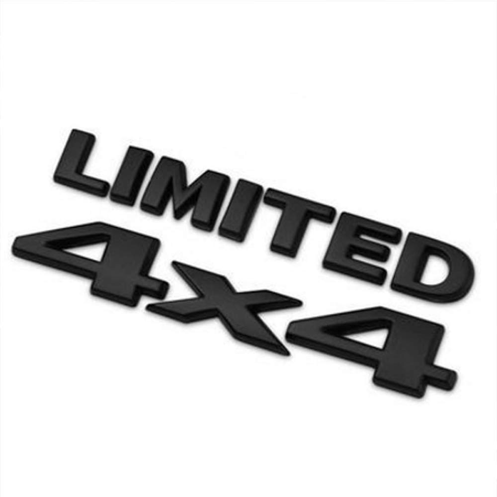 1Set 4X4 + LIMITED Chrome Logo 3d Aufkleber Emblem Logo Aufkleber Typenschild Abzeichen Dekoration (Black) von HIGGER