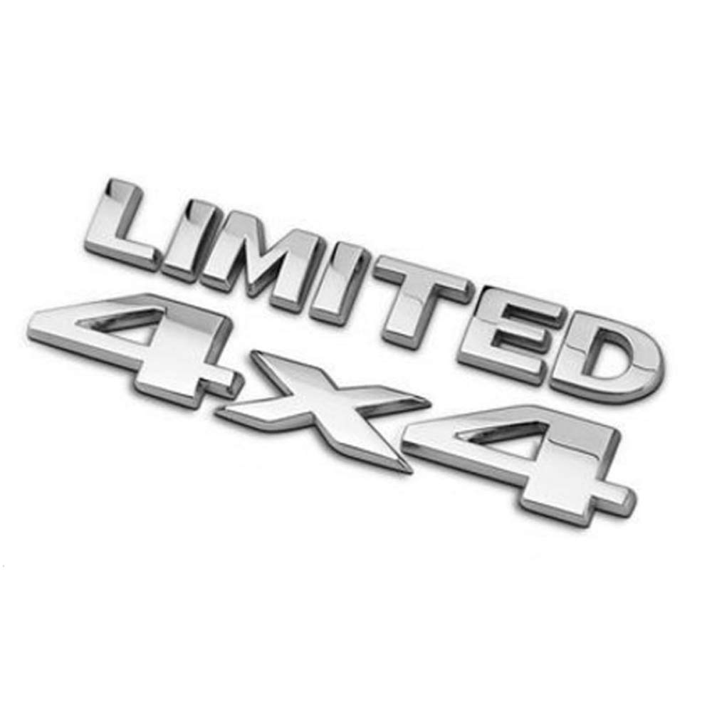 1Set 4X4 + LIMITED Chrome Logo 3d Aufkleber Emblem Logo Aufkleber Typenschild Abzeichen Dekoration (Silver) von HIGGER