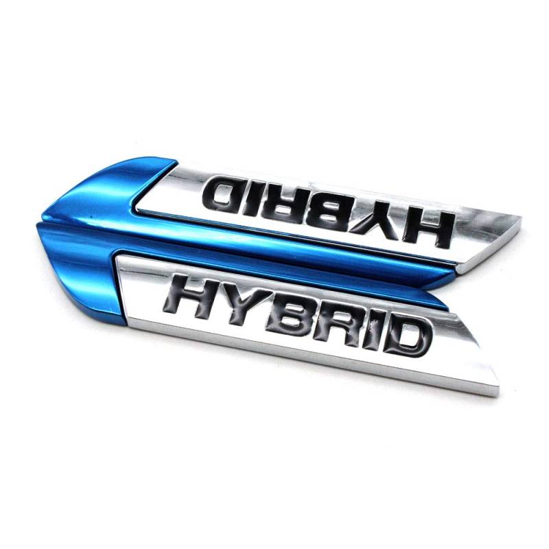 HIGGER 1 Paar Auto Metall Abzeichen Emblem 3D HYBRID Kofferraum Auto Logo Aufkleber Aufkleber Für Die Meisten Autos (Blau) von HIGGER