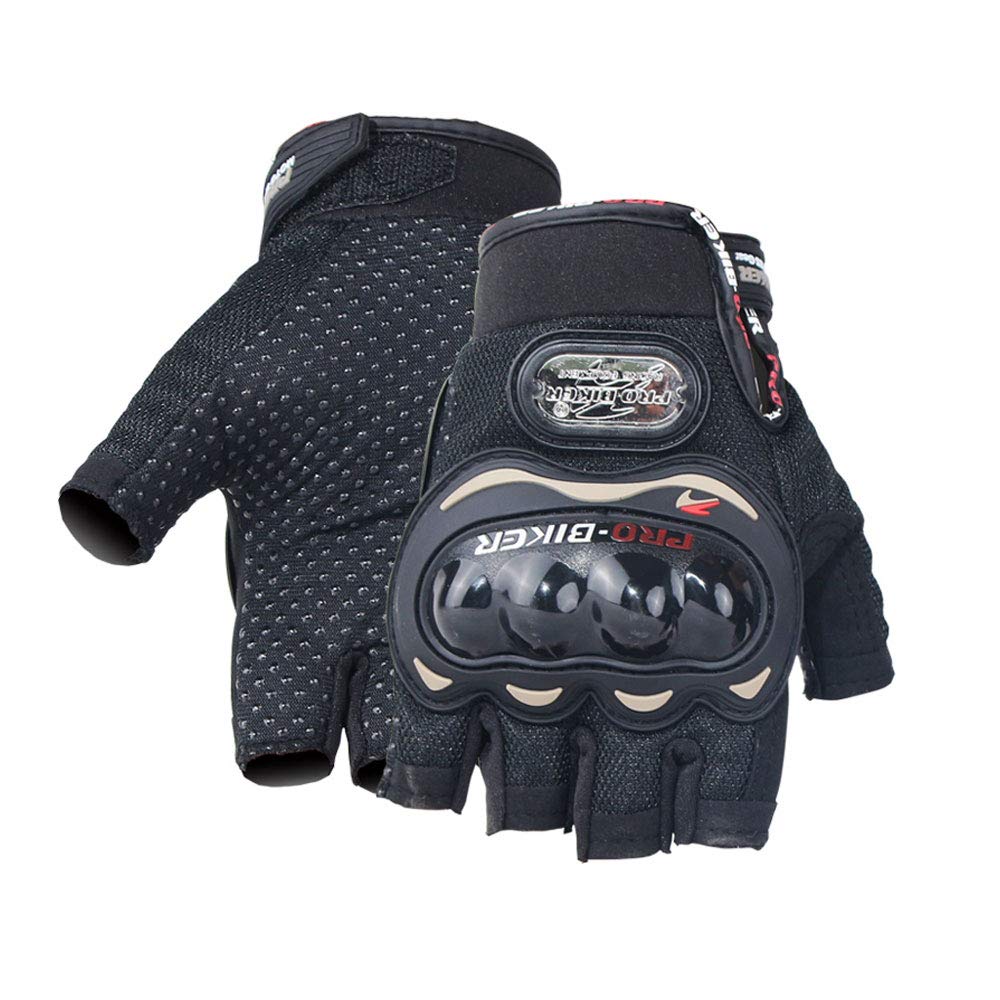 HIGGER 1Pair Man Half-Finger Motorradhandschuhe Summer Racing Cross-Country Anti-Fall-atmungsaktive stoßdämpfende Handschuhe (XXL,Schwarz) von HIGGER