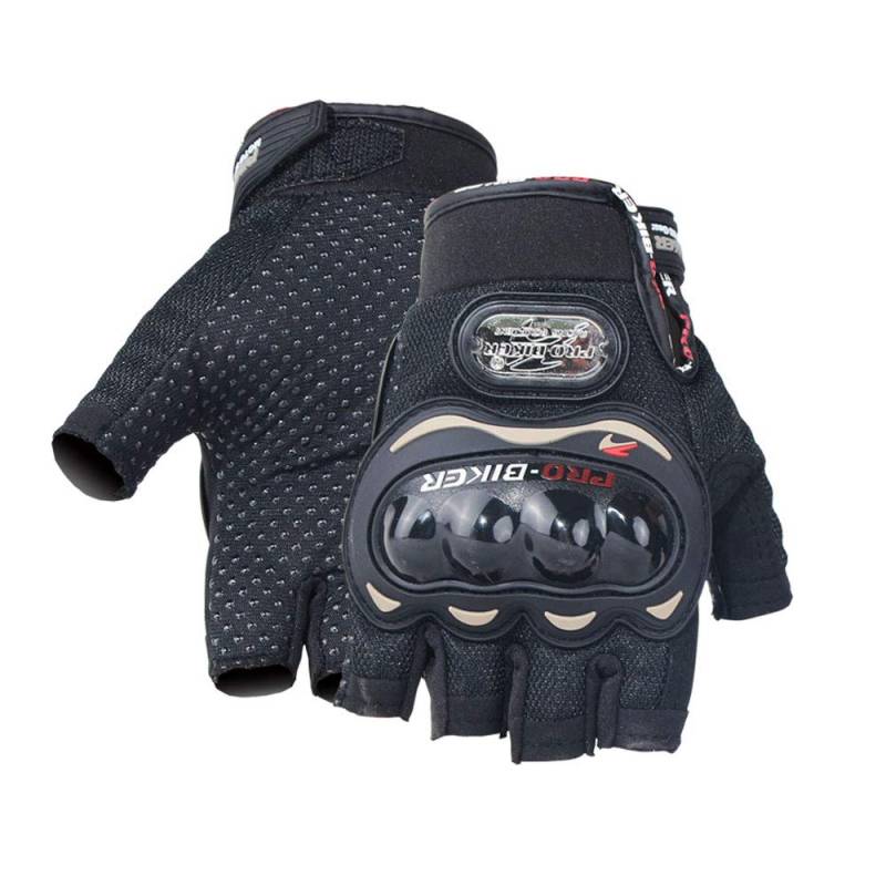 HIGGER 1Pair Man Half-Finger Motorradhandschuhe Summer Racing Cross-Country Anti-Fall-atmungsaktive stoßdämpfende Handschuhe (XXL,Schwarz) von HIGGER