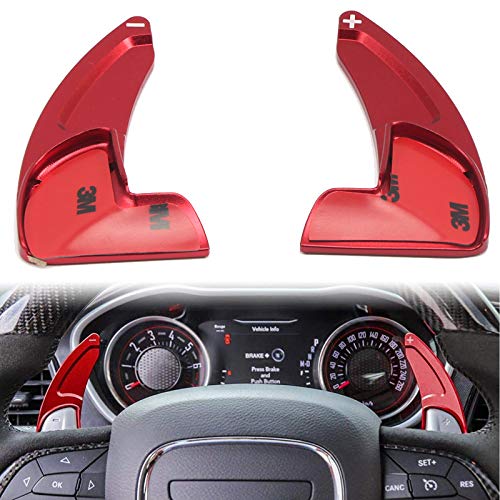 HIGH FLYING Lenkrad Schaltwippen Paddle Shifter Dekor 2 Stück für Challenger Bj. 2015-2019 (Rot) von HIGH FLYING