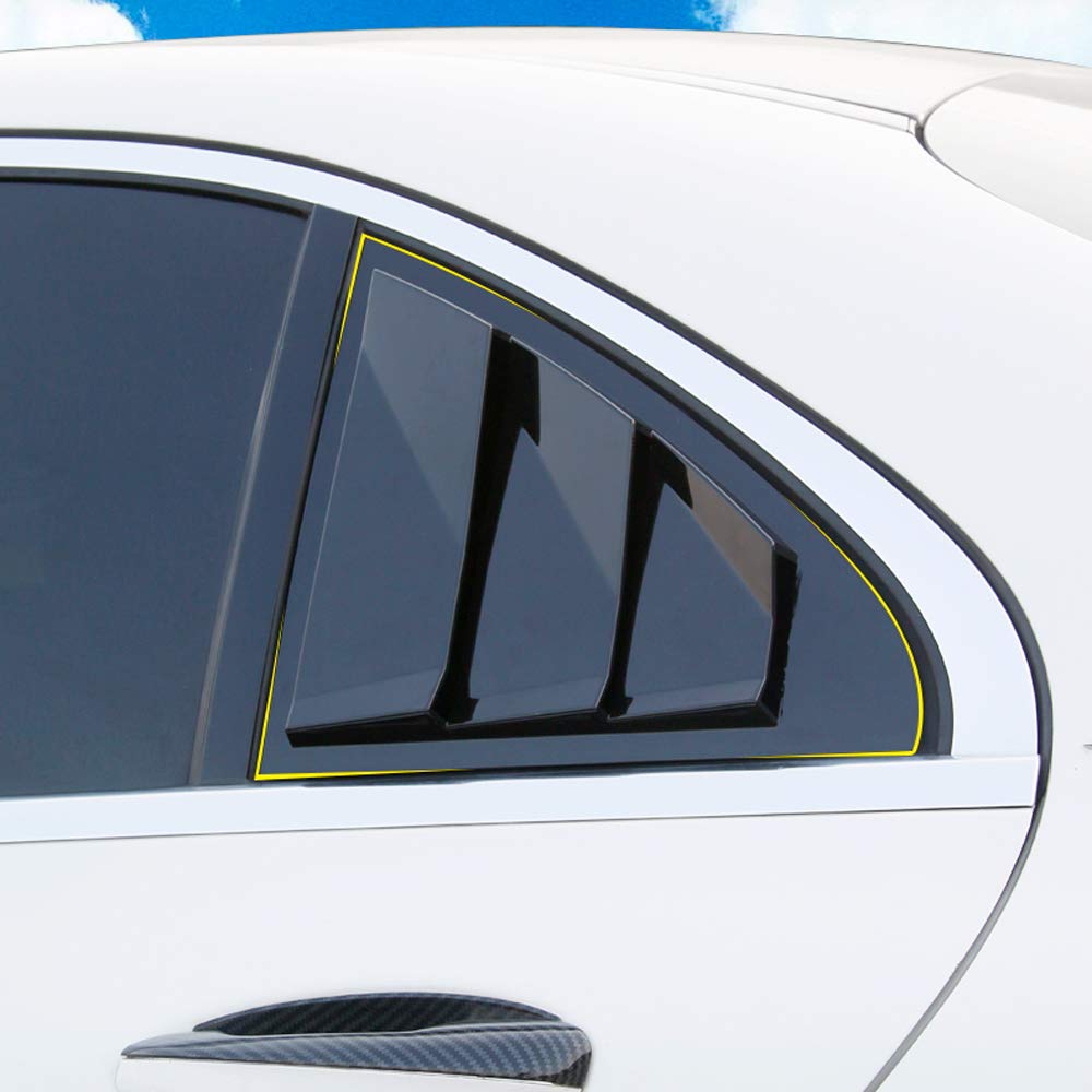 HIGH FLYING für A Klasse W176 2012-2018 Shutter Fenster Dekor ABS Kunststoff 2 Stück Schwarz glänzend von HIGH FLYING
