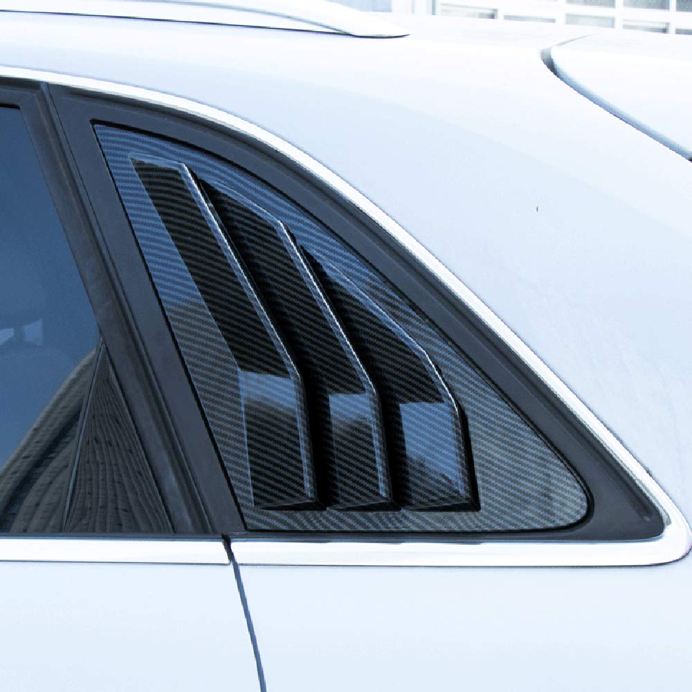 für A3 8V Sportback 2014-2019 (Nicht für Limousine) Seitenfenster Louver Windschutzscheibe Sonnenschutzabdeckung ABS Kunststoff 2 Stück (Kohlefaserfarbe) von HIGH FLYING