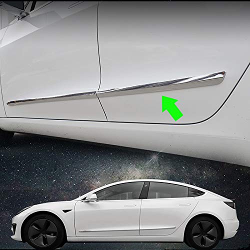 HIGH FLYING für Tesla Model 3 2017-2022 Exterieur Seiten Zierleisten ABS Kunststoff 4 Stück (Chrom Verchromt) von HIGH FLYING
