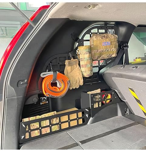 für X-Trail T31 2008-2013 Gepäcknetz Stauraum Kofferraum Robustes Verstellbares Molle-Regal, Aluminiumlegierung (Fenster Hinten) von HIGH FLYING