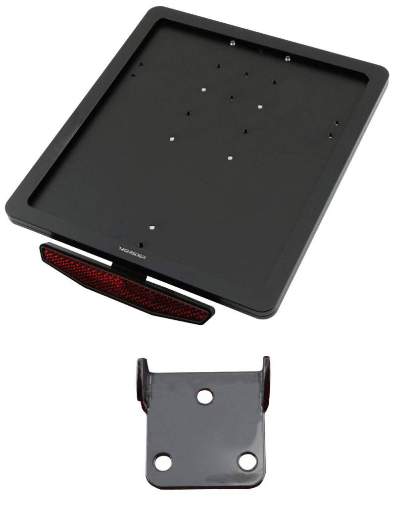 HIGHSIDER CNC Motorrad Kennzeichen Halteplatte inkl. Universalhalter Typ 3, 180 x 200 mm, Alu von HIGHSIDER