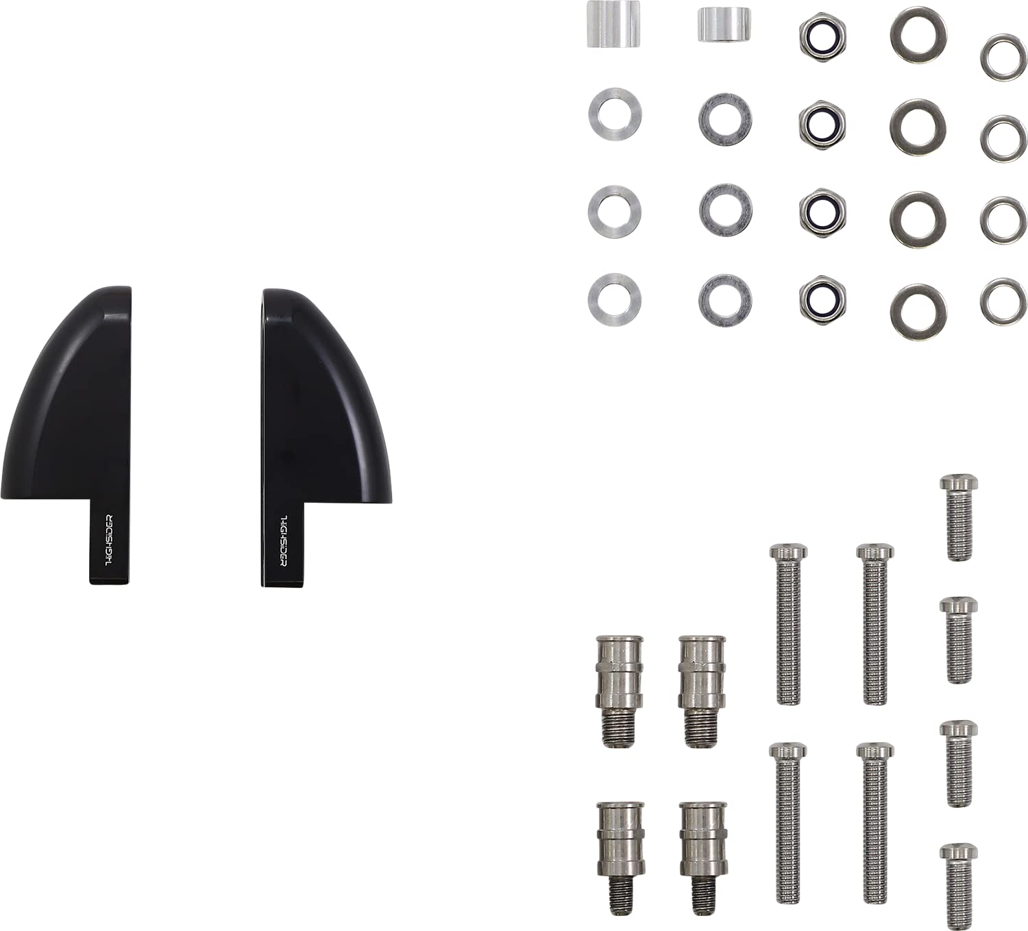 HIGHSIDER CNC Verkleidungsspiegel Adapter FB-1 kurz, schwarz, Set, schwarz von HIGHSIDER