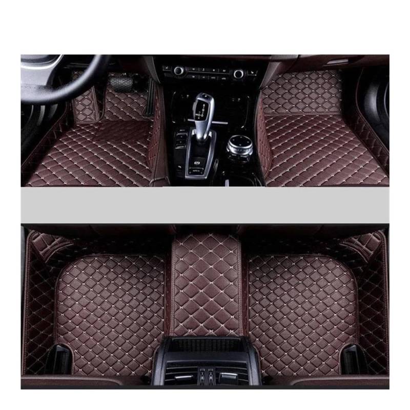 Fußmatten mit Auto Alle Wetter Wasserdichte Auto Fußmatten Für Smart Für Fortwo 2016-2023 Auto Teppiche Fuß Auto Zubehör(Coffee) von HIIAW