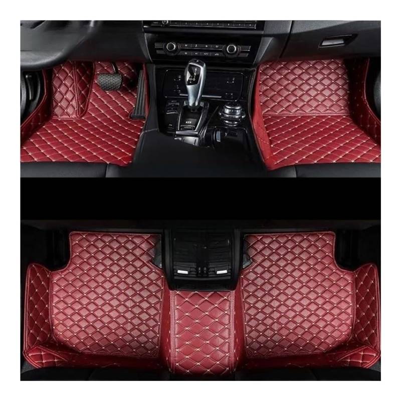 Fußmatten mit Auto Auto-Fußmatten Allwetter-wasserdichte Auto-Fußmatten Auto-Zubehör Für MKX 2014–2023(Wine red) von HIIAW