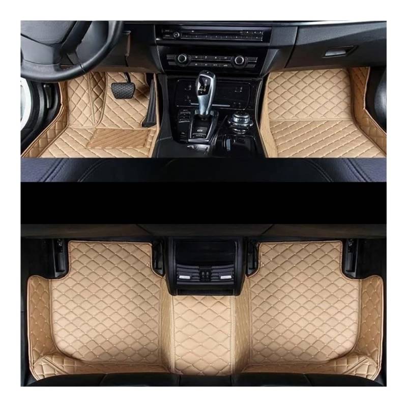 Fußmatten mit Auto Auto-Fußmatten Allwetter-wasserdichte Auto-Fußmatten Auto-Zubehör Für RX400h 2016–2022 6 Sitze(Beige) von HIIAW