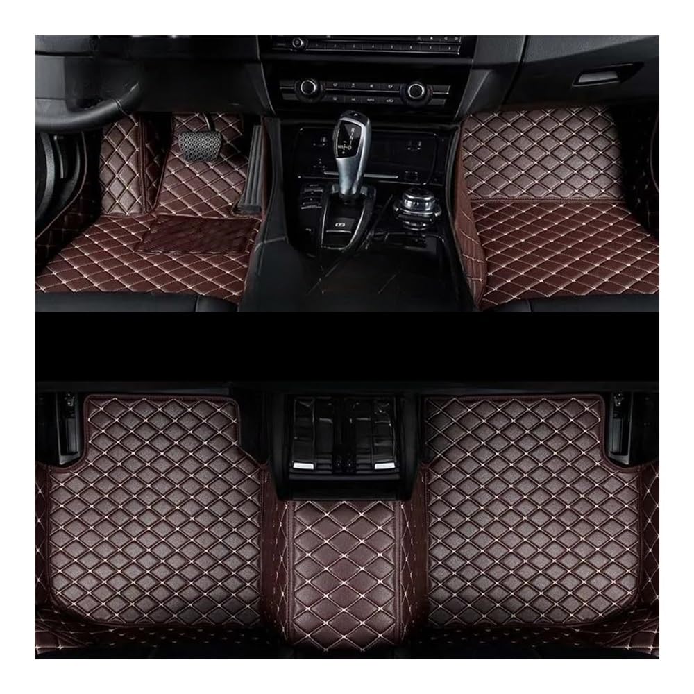 Fußmatten mit Auto Auto Fußmatten Auto Alle Wetter wasserdichte Auto Fußmatten Auto Zubehör Für Suzuki Für SX4 2007-2021 Für Fließheck(Coffee) von HIIAW