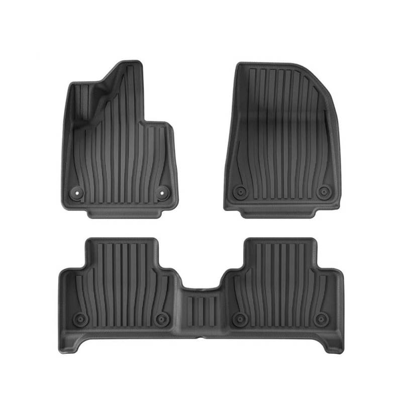 Fußmatten mit Auto Für Volvo Für EX30 2024 2025 Auto Fußmatten Cargo-Liner Stamm Pad TPE Fuß Matte Wasserdicht Geruchlos Tablett Set SCHWARZ von HIIAW