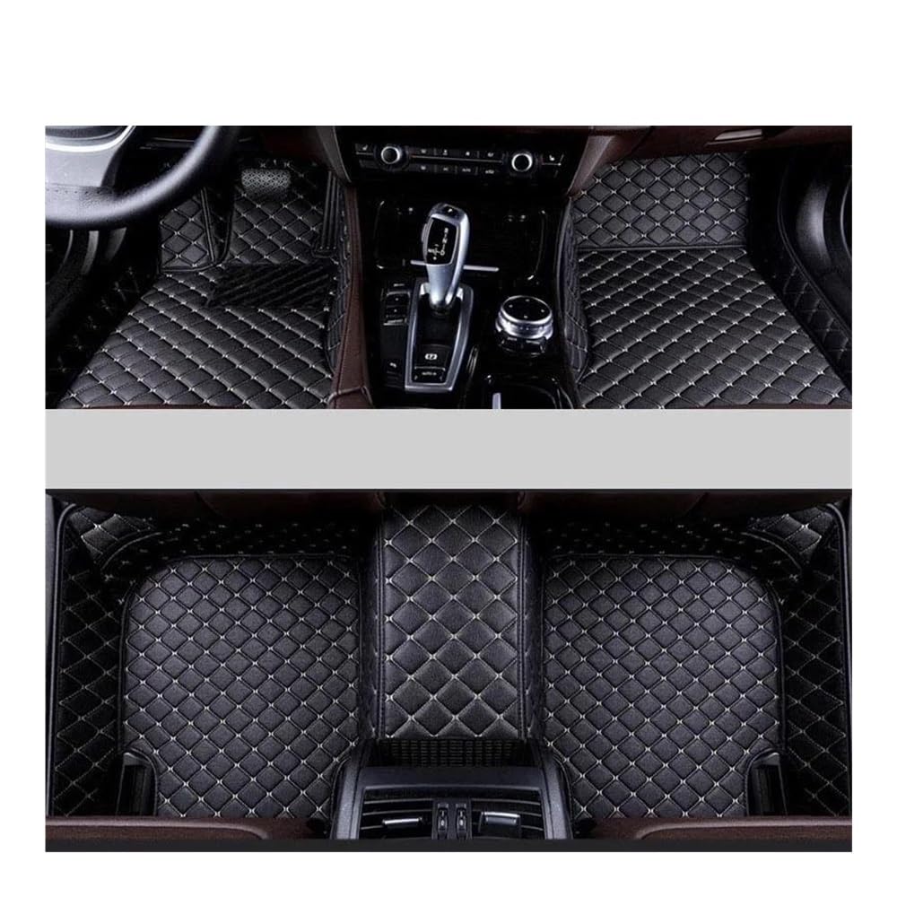 Fußmatten mit Auto Maßgeschneiderte Auto-Fußmatten Für Wrangler 2018–2023 4 Türen Auto-Teppiche Fuß Auto-Zubehör(Black Beige) von HIIAW