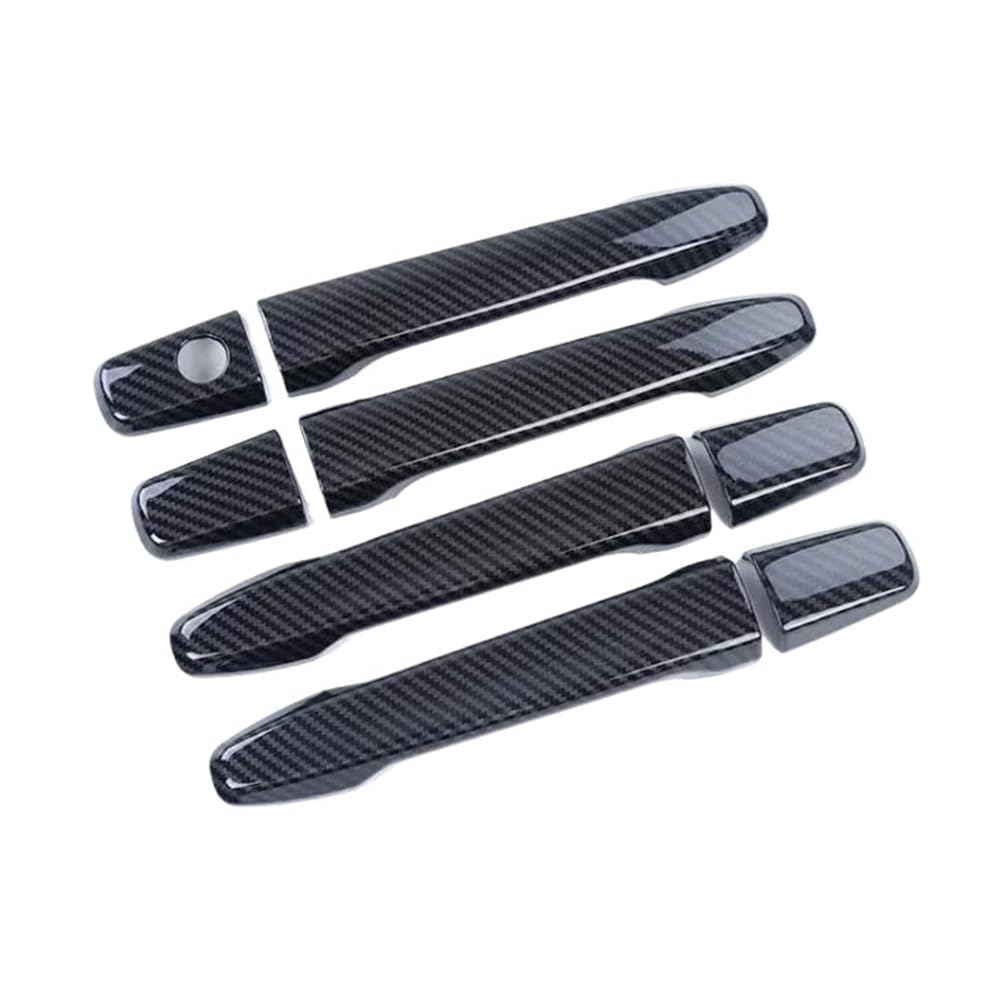 Vorderer Linker Außengriff Für Lancer 2008-2020 Glänzend Schwarz Carbon Chrom Auto Türgriff Abdeckung Trim Aufkleber Styling Auto Zubehör(Carbon 0 Buttons) von HIIAW