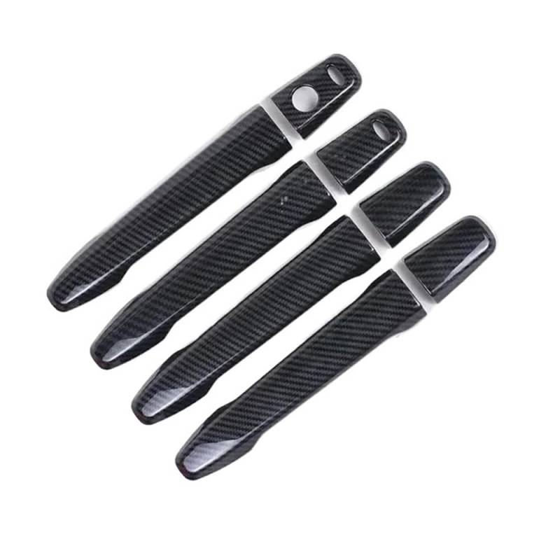 Vorderer Linker Außengriff Für Lancer 2008-2020 Glänzend Schwarz Carbon Chrom Auto Türgriff Abdeckung Trim Aufkleber Styling Auto Zubehör(Carbon 2 Buttons) von HIIAW