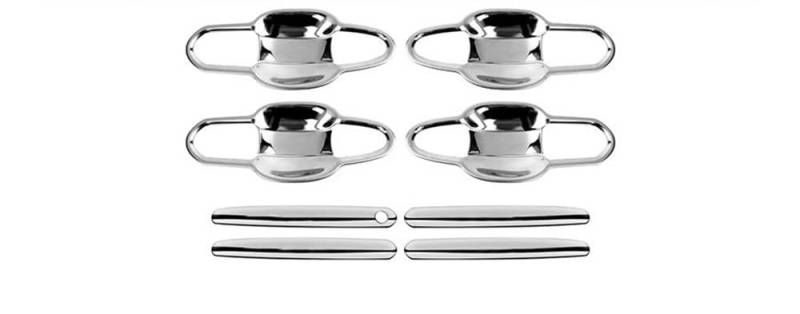 Vorderer Linker Außengriff Für RAV4 Für XA50 Für XLE LE 2019 2020 2021 2022 2023 2024 Edelstahl Auto Türgriff Schüssel Abdeckung Zubehör(Styles1 andstyles2 Silver) von HIIAW